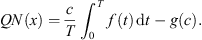 $$ {QN}(x)=\frac{c}{T}{\int }_0^T f(t)\enspace \mathrm{d}t-g(c). $$