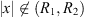 $ |x|\notin ({R}_1,{R}_2)$