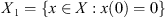$ {X}_1=\{x\in X:x(0)=0\}$