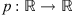 $ p:\mathbb{R}\to \mathbb{R}$