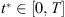 $ {t}^{\mathrm{*}}\in [0,T]$