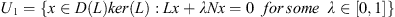 $ {U}_1=\{x\in D(L)\backslash \mathrm{ker}(L):{Lx}+{\lambda Nx}=0\hspace{0.5em}{for}\enspace {some}\hspace{0.5em}{\lambda }\in [\mathrm{0,1}]\}$