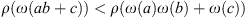 $ \rho (\omega ({ab}+c)) < \rho (\omega (a)\omega (b)+\omega (c))$