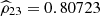 $ {\widehat{\rho }}_{23}=0.80723$