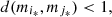 $ d({m}_{{i}_{\mathrm{*}}},{m}_{{j}_{\mathrm{*}}}) < 1,$