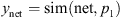 $$ {y}_{\mathrm{net}}=\mathrm{sim}(\mathrm{net},{p}_1) $$