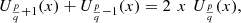 $$ {U}_{\frac{p}{q}+1}(x)+{U}_{\frac{p}{q}-1}(x)=2\enspace x\enspace {U}_{\frac{p}{q}}(x), $$