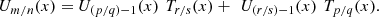 $$ \begin{array}{l}{U}_{m/n}(x)={U}_{(p/q)-1}(x)\enspace {T}_{r/s}(x)+\enspace {U}_{(r/s)-1}(x)\enspace {T}_{p/q}(x).\end{array} $$