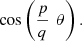 $ \mathrm{cos}\left(\frac{p}{q}\enspace \theta \right).$
