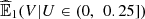 $ {\widehat{\mathbb{E}}}_1(V|U\in (0,\mathrm{\enspace }0.25])$