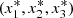 $ ({x}_1^{\mathrm{*}},{x}_2^{\mathrm{*}},{x}_3^{\mathrm{*}})$