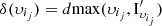$ \delta ({\upsilon }_{{i}_j})=d\mathrm{max}({\upsilon }_{{i}_j},{\mathrm{I}}_{{\upsilon }_{{i}_j}}^\mathrm{\prime})$