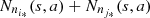 $ {N}_{{n}_{{i}_{\mathrm{*}}}}(s,a)+{N}_{{n}_{{j}_{\mathrm{*}}}}(s,a)$