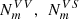 $ {N}_m^{{VV}},\enspace {N}_m^{{VS}}$