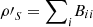 $ {{\rho \prime}}_S={\sum }_i {B}_{{ii}}$