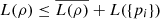 $ L(\rho )\le \overline{L(\rho )}+L(\{{p}_i\})$